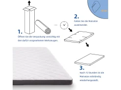 Colchão H3 confortável, suporte médio, certificado Eco-Tex, 7 cm de altura, tamanho 180x200 cm, espuma de 7 zonas, suporte eficaz para a região lombar.