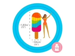 Colchão Inflável Multicolorido "Picolé Esquimó" 191x76 cm PVC com Remendo Reparador