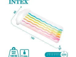 Colchão Inflável Nuvem Arco-Íris Multicolor 1 Lugar com Travesseiro Integrado 198 cm PVC & Vinil