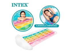 Colchão Inflável Nuvem Arco-Íris Multicolor 1 Lugar com Travesseiro Integrado 198 cm PVC & Vinil