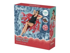 Colchão Inflável para Piscina 186x139 cm Motivos Coral Bestway BEY43724 Conforto e Relaxamento