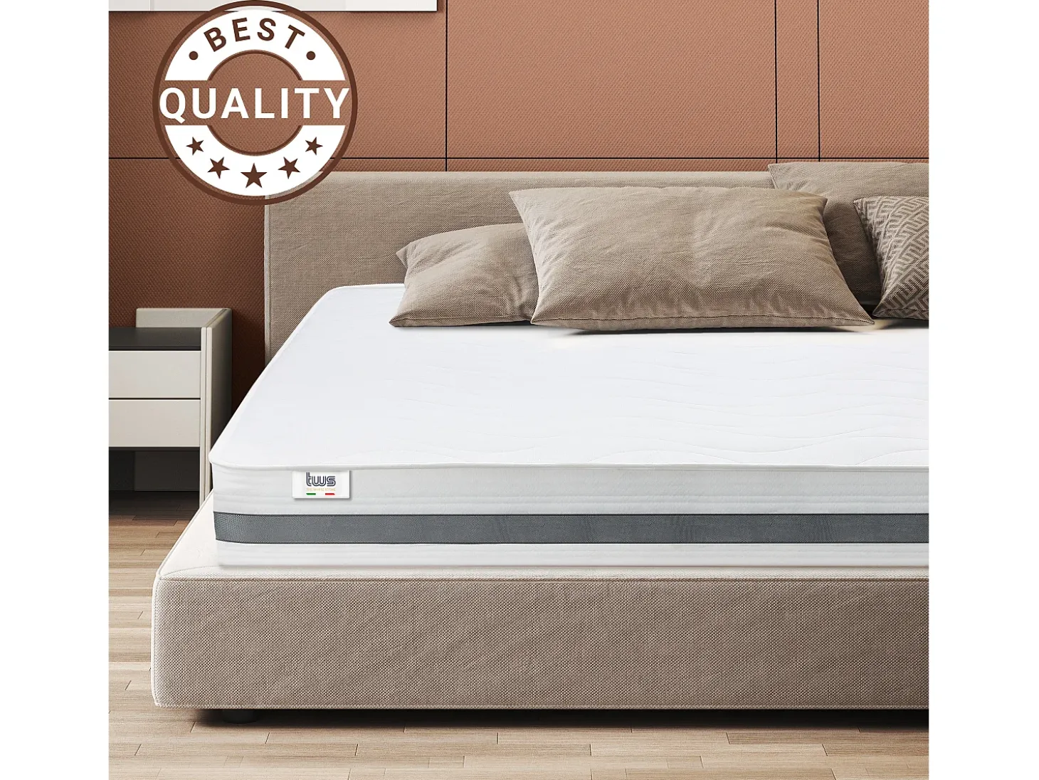 Colchão King Size 180x200 De Memoria Ortopédico | Altura 25 cm | Fabricado em Itália