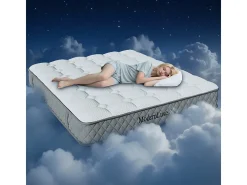 Colchão ortopédico resistente ao fogo de 160x200 cm com 4 pegas, OEKO-TEX®, 20 cm de espessura, respirável, 7 zonas de molas ensacadas
