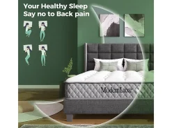 Colchão ortopédico resistente ao fogo de 120x200 cm com 4 pegas, OEKO-TEX®, com 20 cm de espessura, respirável, 7 zonas de molas ensacadas