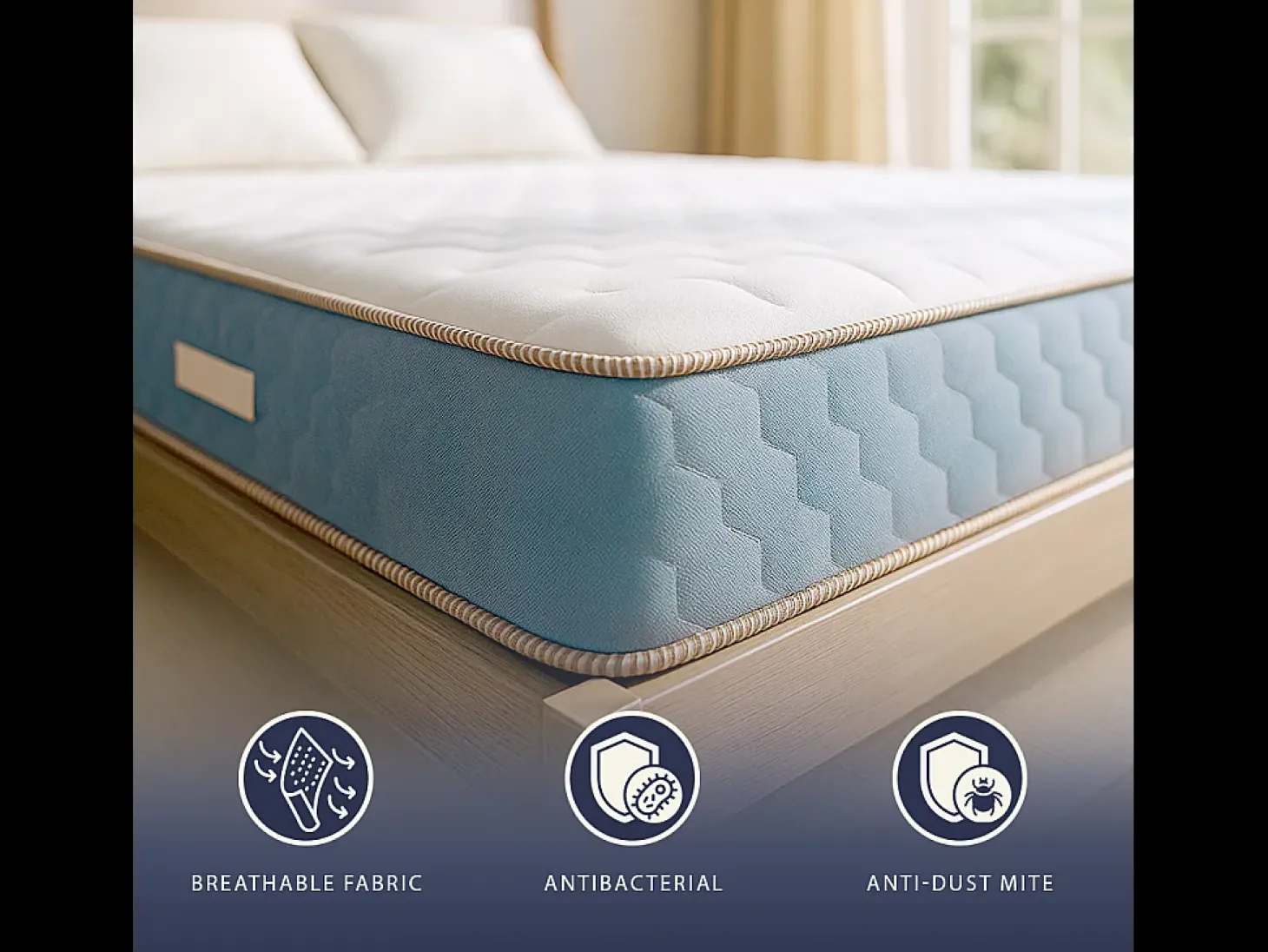 Colchão solteiro 90x190 Waterfoam ortopédico | Altura 21 cm | Espuma losangular 2 cm | Classe 1 | Ergonómico e respirável | Produzido em Itália