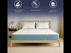 Colchão solteiro 90x190 Waterfoam ortopédico | Altura 21 cm | Espuma losangular 2 cm | Classe 1 | Ergonómico e respirável | Produzido em Itália