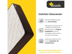 Colchão Toque viscoelástico eco fresh 180x190 22 cm de altura com 7 zonas de descanso | Descansin