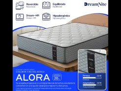 Colchão viscoelástico 120x200 cm Alora 20 - Altura +/- 20 cm - Lado Inverno/Verão - Firmeza Média/Alta - Sistema Multicamadas - Certificado Oeko Tex