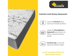 Colchão Viscoelástico 140x180 qualidade hotel 5 estrelas, 30cm de altura, antiestresse