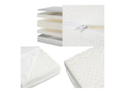 Colchão 140x200 cm espuma espessura 20cm - dureza H3&H2 - em fibras laváveis - Branco