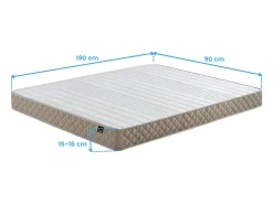 Colchão 90x190 cm Respirável Firmeza Média Núcleo de Fibras Flexíveis (15-16 cm)