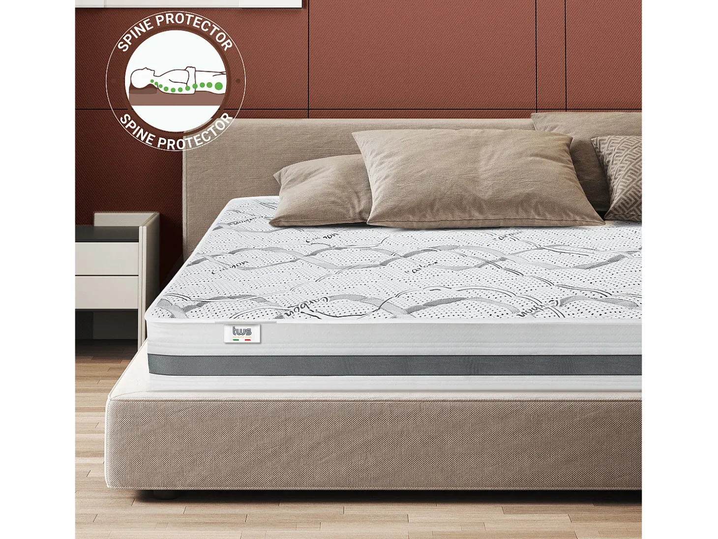 Colchão 70x140 espuma viscoelástica |Qualidade Premium| Ortopédico | Altura 27 cm | Fabricado em Itália