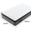 Colchão 120x200cm anti-fogo molas ensacadas - esp.25cm - suporte ergonómico 7 zonas - respirável - silencioso