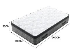 Colchão 120x200cm anti-fogo molas ensacadas - esp.25cm - suporte ergonómico 7 zonas - respirável - silencioso