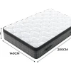Colchão 140x200cm anti-fogo molas ensacadas - esp.25cm - suporte ergonómico 7 zonas - respirável - silencioso