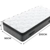 Colchão 90x200cm anti-fogo molas ensacadas - esp.25cm - suporte ergonómico 7 zonas - respirável - silencioso