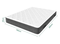 Colchão 160x200cm molas ensacadas - esp.25cm - suporte 7 zonas - com alça - Hipoaalergénico