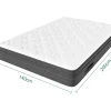 Colchão 140x200cm molas ensacadas - esp.25cm - suporte 7 zonas - com alça - Hipoaalergénico