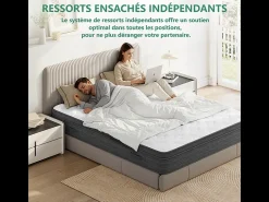 Colchão 140x200cm molas ensacadas - esp.25cm - suporte 7 zonas - com alça - Hipoaalergénico