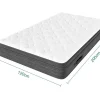 Colchão 120x200cm molas ensacadas - esp.25cm - suporte 7 zonas - com alça - Hipoaalergénico