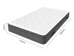 Colchão 120x200cm molas ensacadas - esp.25cm - suporte 7 zonas - com alça - Hipoaalergénico