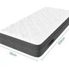 Colchão 90x200cm molas ensacadas - esp.25cm - suporte 7 zonas - com alça - Hipoaalergénico