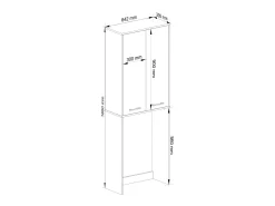 Coluna Alta para Lavanderia 180cm com Portas - Acabamento Branco/Carvalho de Sonoma