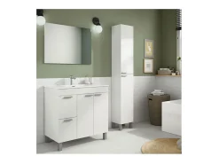 Coluna Auxiliar para Banheiro Amara Branco Brilhante 30x182x25 cm