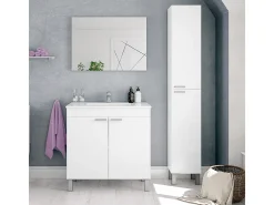 Coluna Auxiliar para Banheiro Amara Branco Brilhante 30x182x25 cm