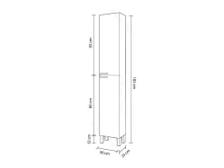 Coluna Auxiliar para Banheiro Amara Branco Brilhante 30x182x25 cm