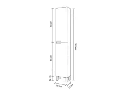 Coluna Auxiliar para Banheiro Amara Branco Brilhante 30x182x25 cm