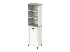 Coluna Auxiliar para Banheiro Tuscany em Carvalho Cambriano e Branco 47x168x31 cm