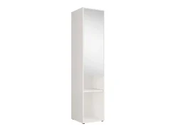 coluna de arrumação para cama rebatível com espelho nichos e roupeiro branco – MOVELINO