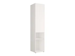 coluna de arrumação para cama rebatível com prateleira 1 porta 2 nichos branca – MOVELINO