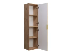 Coluna de banheiro, Carvalho Craft, 35 x 136 x 27 cm, puxador dourado