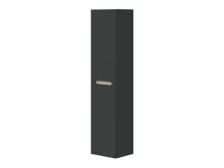 Coluna de banheiro Williamsburg, Móvel suspenso de banheiro com 2 portas, Roupeiro alto, 31x26h135 cm, Antracite e Carvalho