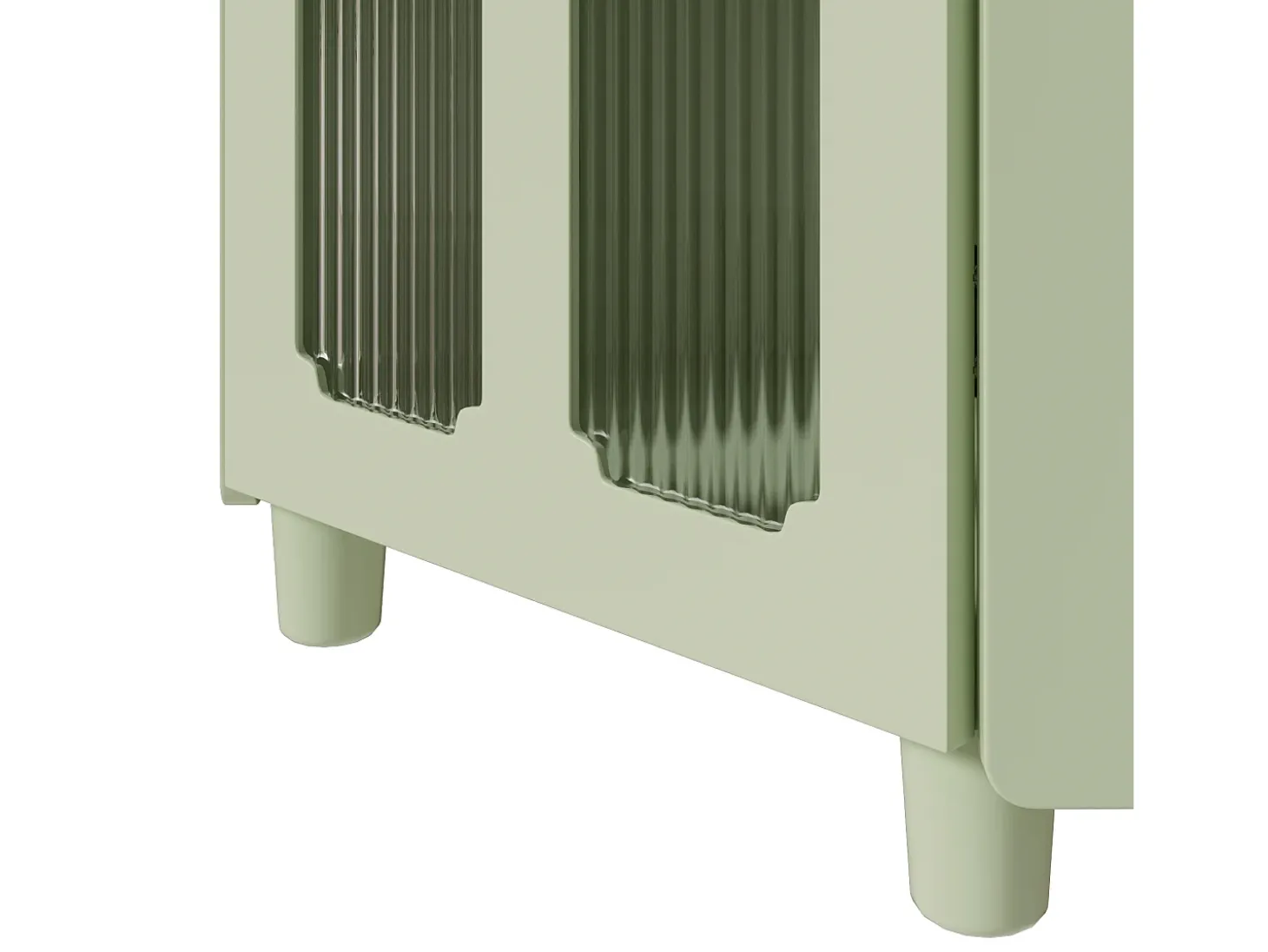 Coluna de canto para banheiro - con iluminação LED - con 1 porta - con 2 prateleiras - con prateleiras abertas - verde
