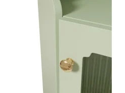 Coluna de canto para banheiro - con iluminação LED - con 1 porta - con 2 prateleiras - con prateleiras abertas - verde