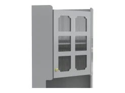 Coluna de canto para banheiro - con iluminação LED - con 2 portas - con 4 prateleiras - con prateleiras abertas - cinza