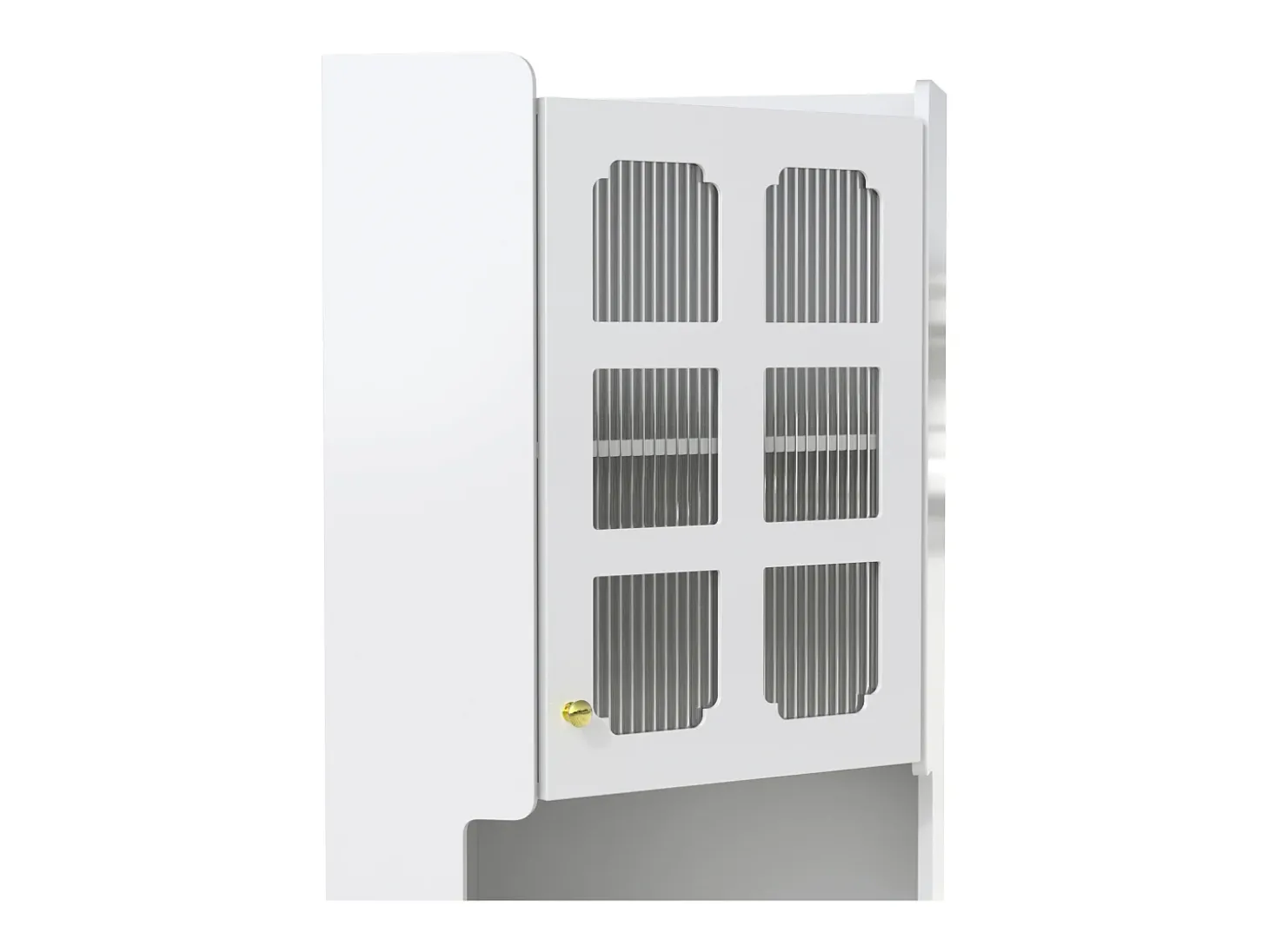 Coluna de canto para banheiro - con iluminação LED - con 2 portas - con 4 prateleiras - con prateleiras abertas - branco