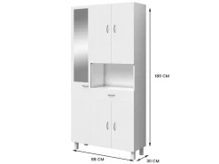 Coluna de casa de banho com espelho branco, 89 cm, MINELA