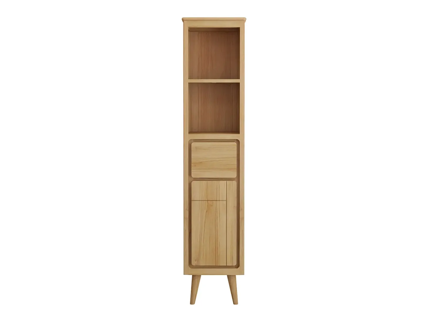 Coluna de casa de banho em teca com prateleiras - Alt 180 cm - BINTUNI