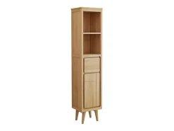 Coluna de casa de banho em teca com prateleiras - Alt 180 cm - BINTUNI