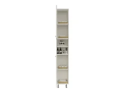 Coluna de casa de banho haaus Zaria, 2 portas, Branco/branco brilhante, MDF, C 30 x L 27 x A 190 cm