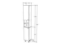 Coluna de casa de banho haaus Zaria, 2 portas, Branco/branco brilhante, MDF, C 30 x L 27 x A 190 cm