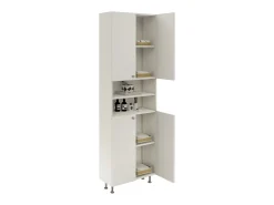 Coluna de casa de banho haaus Zaria, 4 portas, branco brilhante/branco, MDF, L 60 x P 27 x A 190 cm