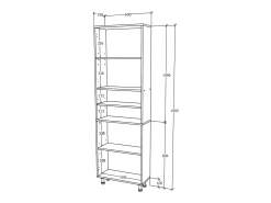 Coluna de casa de banho haaus Zaria, 4 portas, branco brilhante/branco, MDF, L 60 x P 27 x A 190 cm