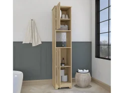 Coluna de casa de banho Ibis em melamina com 2 portas e 1 prateleira , 172.21 cm X 36.32 cm X 40.64 cm , Bege