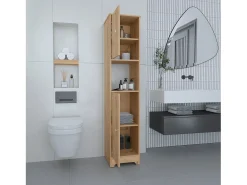 Coluna de casa de banho Ibis em melamina com 2 portas e 1 prateleira , 172.21 cm X 36.32 cm X 40.64 cm , Bege