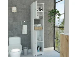 Coluna de Casa de Banho Ibis em Melamina com 2 portas e 1 prateleira , 172.21 cm X 36.32 cm X 40.64 cm , Branco